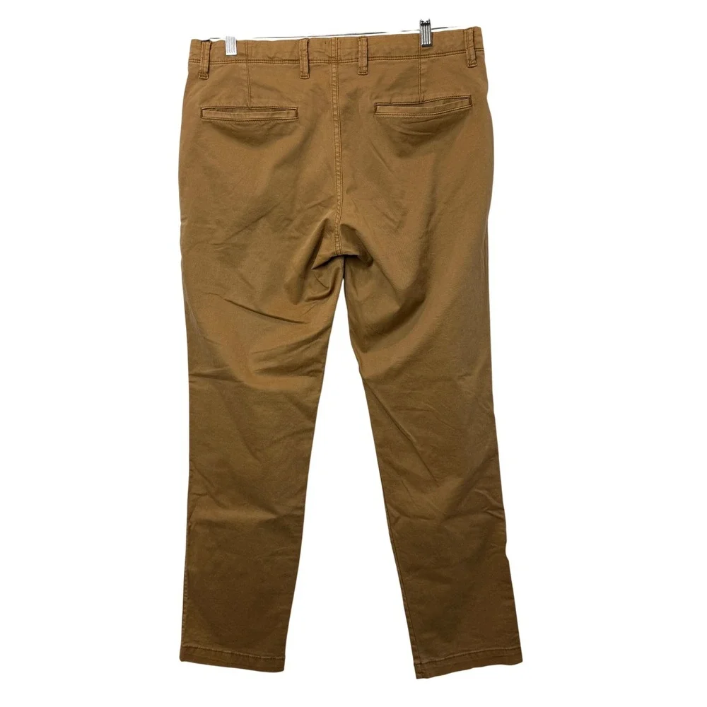 GAP‎ For Good Mens Slim Fit Chino Pants Brown Tobacco Stretch 34x32 Cotton Twill